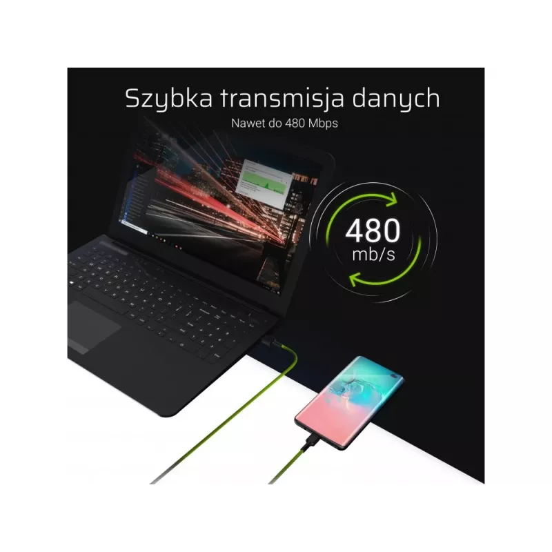 Zestaw 3x Kabel Green Cell GC Ray Lightning 200cm z białym podświetleniem LED, szybkie ładowanie Apple 2.4A
