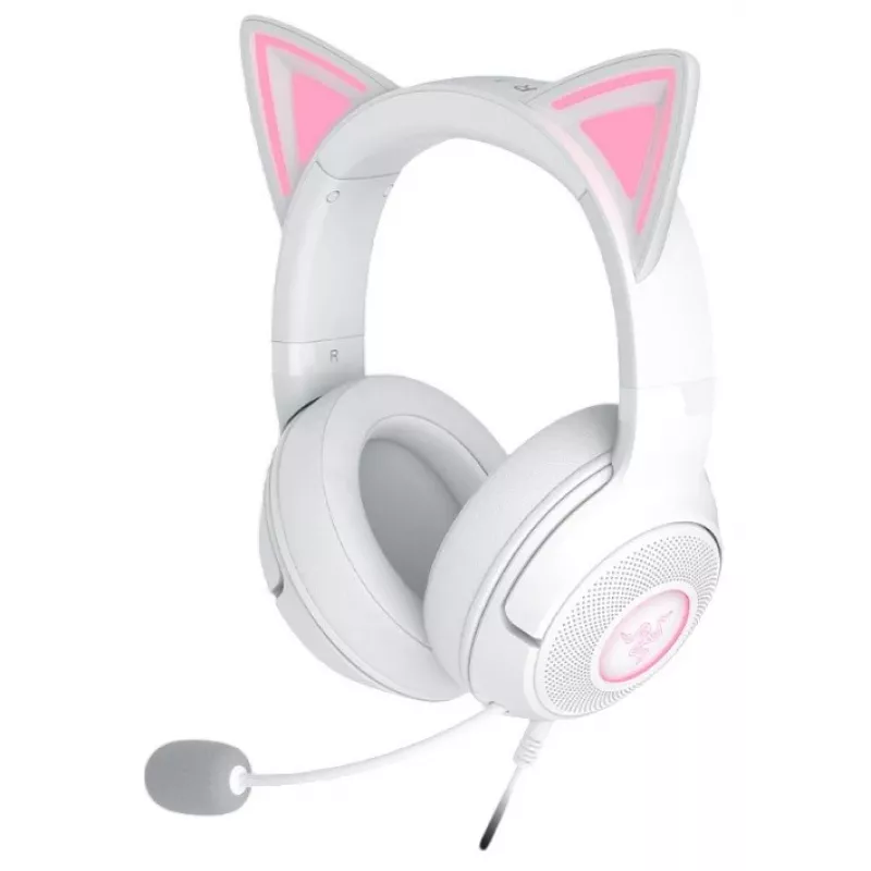 Zestaw słuchawkowy Razer Kraken Kitty V2 przewodowy USB typu A biały — wokółuszny, z pałąkiem nagłownym, 20–20000 Hz, kabel 2 m