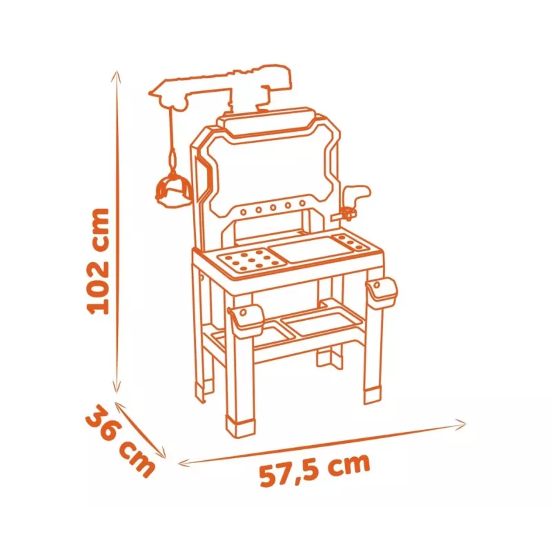 Zestaw narzędzi warsztatowych dla dzieci SMOBY Bricolo Builder 7600360741 – zestaw konstrukcyjny do zabawy w role