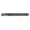 Jednostka dystrybucji zasilania GEMBIRD EG-PDU-014-C14, 8 gniazd AC, wejście C14, kabel 3 m, 1U, 3680 W, 10 A, aluminium, czarny