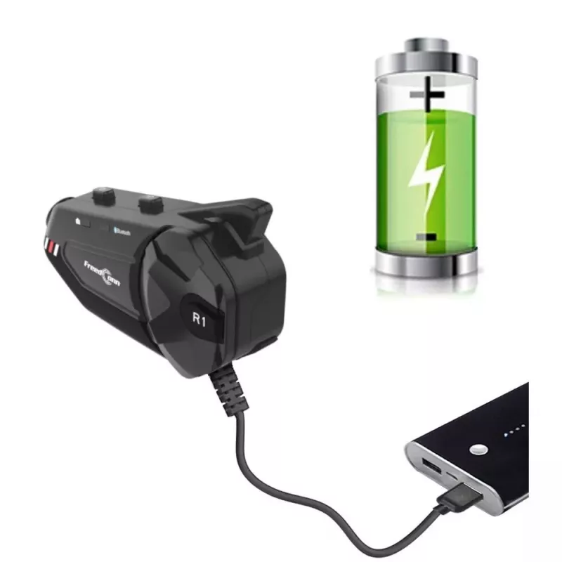 Zestaw słuchawkowy FreedConn R1 PLUS E motocyklowy interkom Bluetooth, Bluetooth 5.0+EDR, zasięg 1000 m, IP65, FM, wideo 1080p, 30 h rozmów