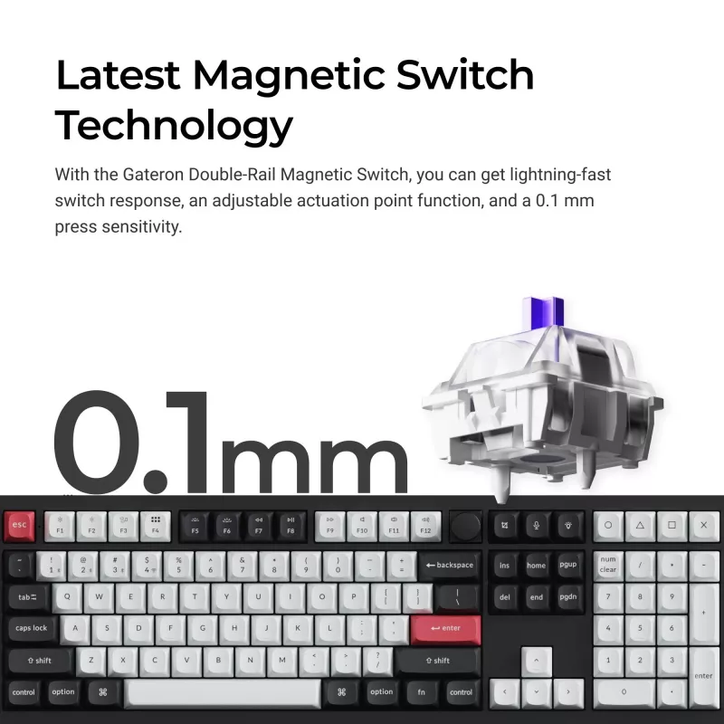 Klawiatura mechaniczna Keychron Q6H-M1 Wireless RGB Carbon Czarny