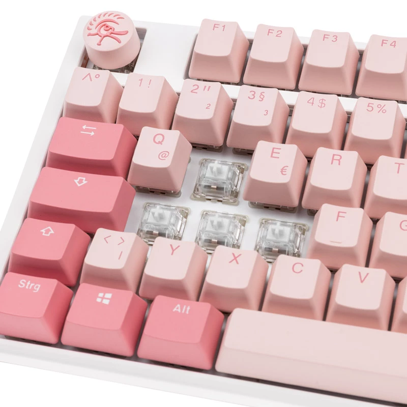 Klawiatura gamingowa Ducky One 3 TKL Gossamer Pink USB, niemiecka, różowo-biała