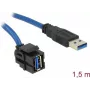 DeLOCK Keystone Module USB 5 Gbps type-A female 250° to type-A male z kablem 1,5 m czarny
