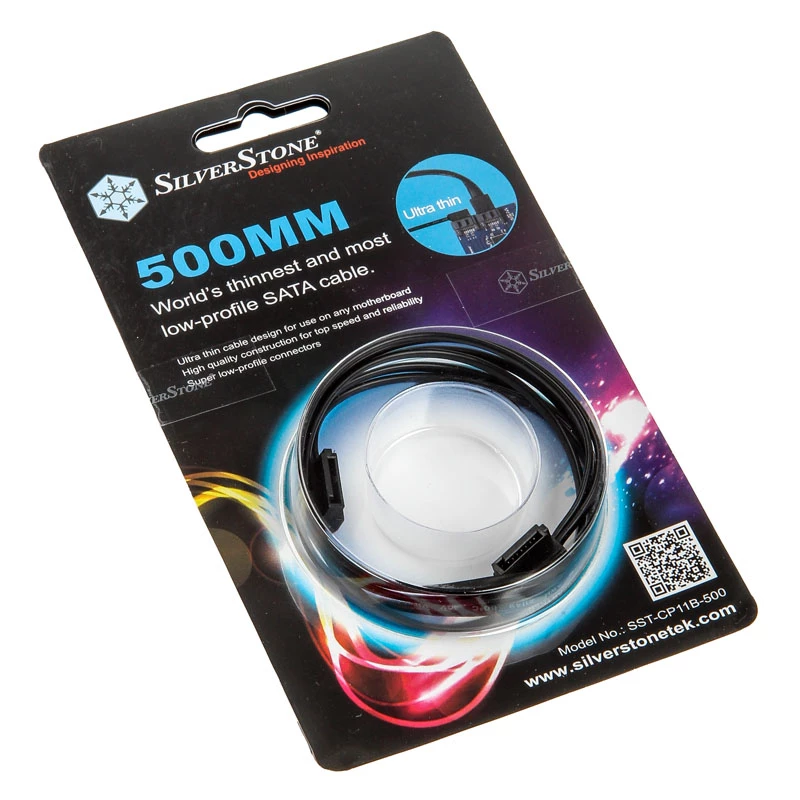 SilverStone SST-CP11B Super Low Profile SATA-kabel - 50 cm, czarny