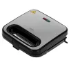 Sandwich maker Adler AD 3076 — 1000 W kompaktowy opiekacz do kanapek, czarno-srebrny