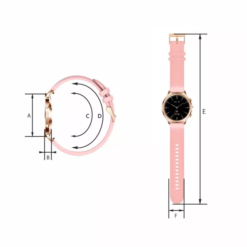 Smartwatch Manta Kelly 3.35 cm Różowy