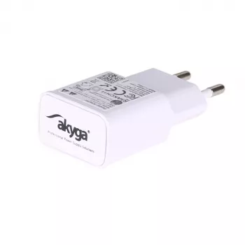 Ładowarka sieciowa Akyga AK-CH-11 USB-A 15 W, Quick Charge 3.0, biała