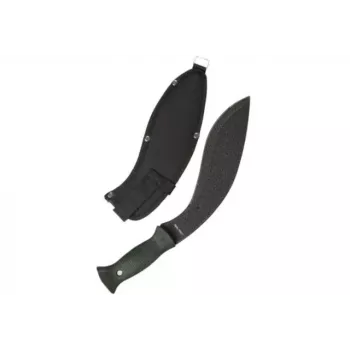 Maczeta Mil-Tec kukri 15534000 — ostrze ze stali nierdzewnej 255 mm, długość całkowita 375 mm, rękojeść z ABS, z pokrowcem