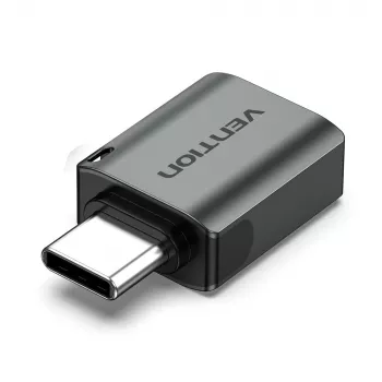 Adapter OTG Vention USB-C męski na USB 3.0 żeński, szary, stop aluminium