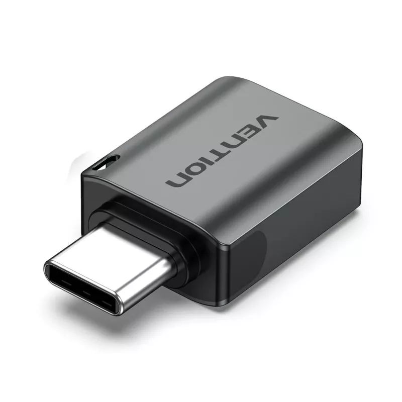 Adapter OTG Vention USB-C męski na USB 3.0 żeński, szary, stop aluminium
