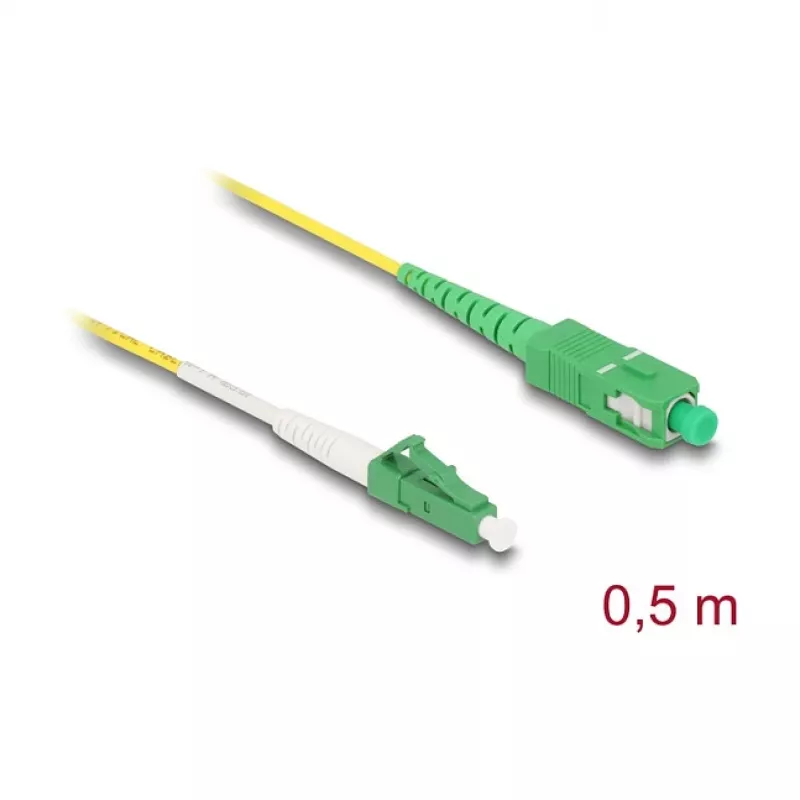 DeLOCK 83234 InfiniBand kabel światłowodowy 0,5 m LC SC LC/APC żółty