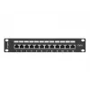 Patch panel LANBERG PPF6-9012-B — 12-portowe RJ45, metalowy, czarny, 1U (215×44,5×130 mm)