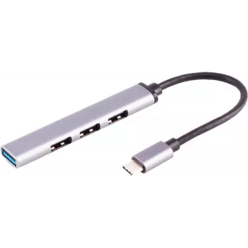 Koncentrator USB-C ShiverPeaks 13-50002 — smukły adapter 4× USB-A 3.0 do portów USB-C