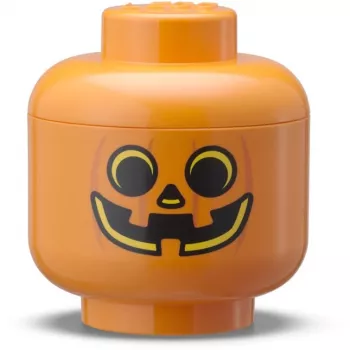 Pudełko do przechowywania Room Copenhagen LEGO Storage HEAD Pumpkin Mini pomarańczowy Czarny — kompaktowy organizer na zabawki i akcesoria