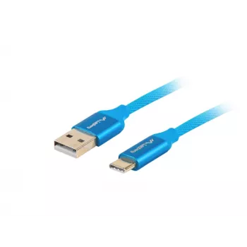 Lanberg CA-USBO-22CU-0010-BL Kabel USB 1 m USB 2.0 USB C USB A Niebieski