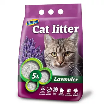 Zbrylający żwirek bentonitowy dla kota Hilton Lavender 5 L — Bentonit, zapach lawendy, szybko wchłaniający