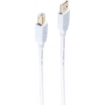 Kabel USB 2.0 ShiverPeaks BS77021-W — USB A na USB B, 1 m, biały, pozłacane styki