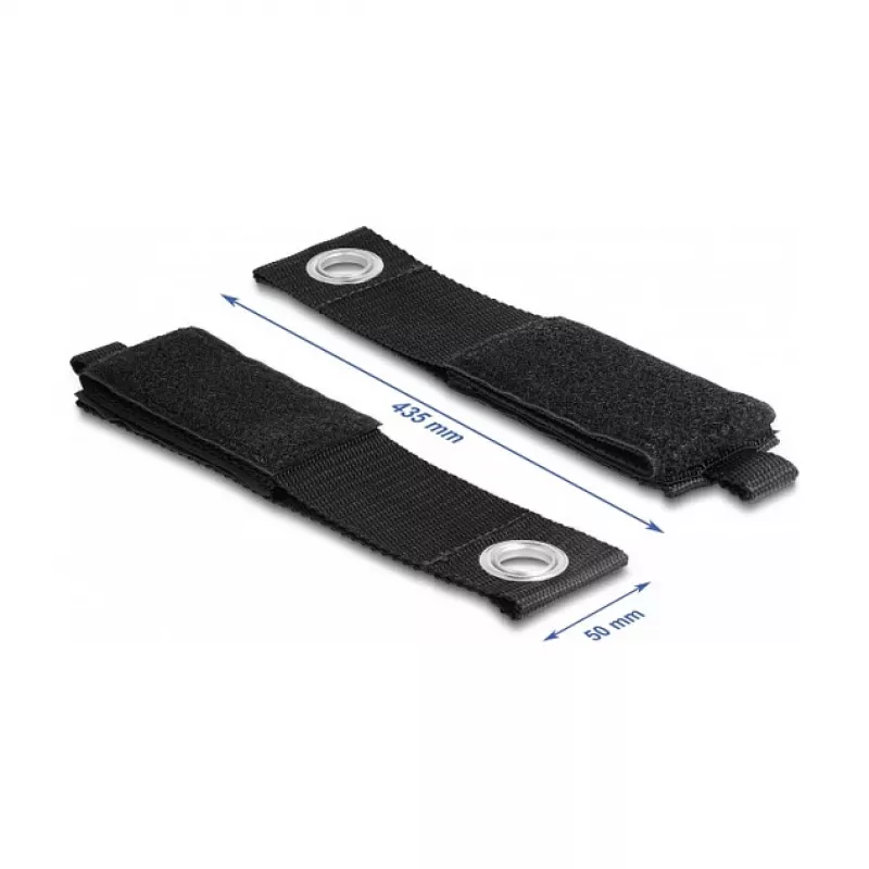 DeLOCK wytrzymały pasek na rzep 435x50mm czarny 5 szt.