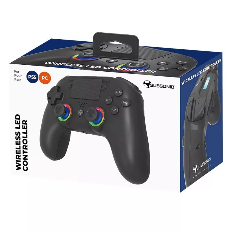 Gamepad Subsonic PS5 Wireless LED Controller Czarny D-pad Home Options Share