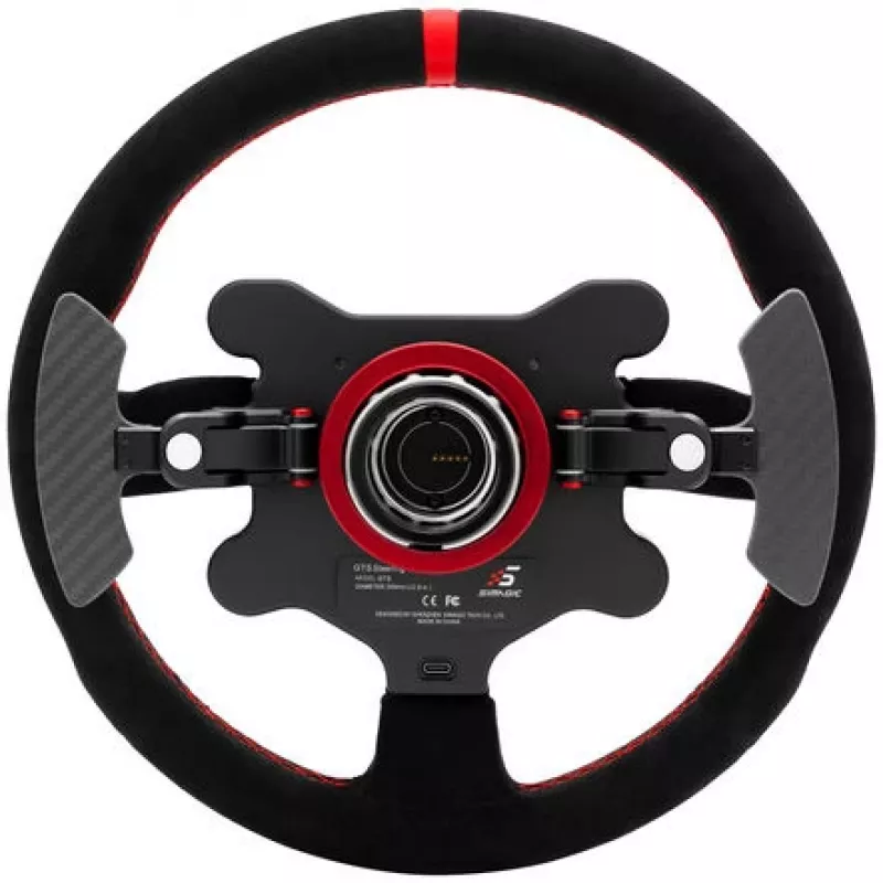 Kierownica Simagic GTS Alcantara S202 — pokryta Alcantarą kierownica do wyścigów symulacyjnych, model S202