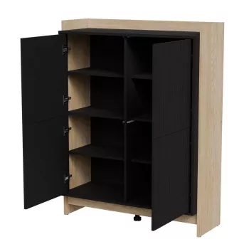 Cama PORTO komoda 100x38x130 dąb/czarny