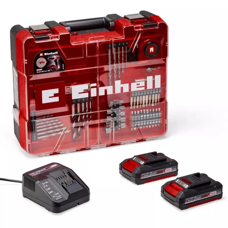 Einhell TE-CD 18/2 18750 RPM Keyless 1.45 kg Czarny, Czerwony