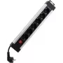 Listwa zasilająca REV 0014612713, 6 gniazd, kabel 2,4 m, z wyłącznikiem, srebrna