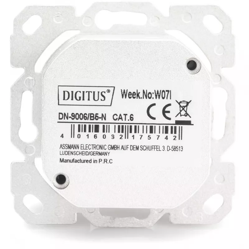 CAT.6A Datenanschlussdose, Aufputz, geschirmt, 2x RJ-45 LSA (weiß, 5 Stück, Klasse E)
