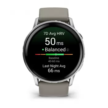 Smartwatch Garmin Venu 4 1.4 cal AMOLED GPS Wi-Fi 45mm Srebrny