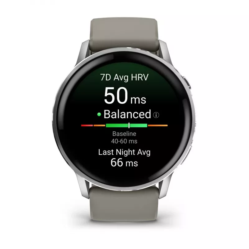 Smartwatch Garmin Venu 4 1.4 cal AMOLED GPS Wi-Fi 45mm Srebrny