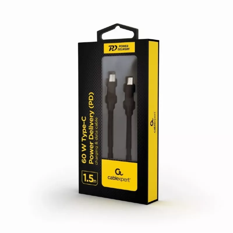 Kabel USB C male - USB C male Power Delivery 60W ładowanie i dane 1.5m