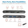 Stacja dokująca USB-C - 4K HDMI, VGA, USB 3.2 Gen 1, hub USB-A/C, Gigabit Ethernet, gniazda kart pamięci, ładowanie PD 100 W