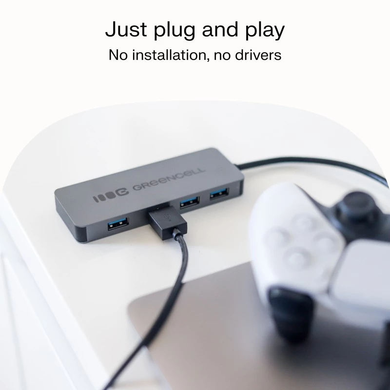 Hub USB zielony Cell HUB-GC-A4A — 4-portowy hub USB-A 3.0