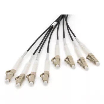 Kabel światłowodowy typu breakout DIGITUS DK-24338U030BK-BBB, pre‑terminowany OM4 8‑włóknowy, LC/UPC–LC/UPC, 30 m, U-DQ(ZN) BH