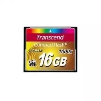 TRANSCEND TS16GCF1000 Transcend karta pamięci 16GB Compact Flash 1000x (Odczyt 160MB/s, zapis 70MB/s)