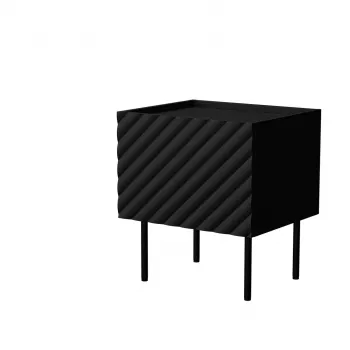 Szafka nocna Cama meble LUCCA, 2 szt., 47x40x52 cm, czarna, MDF/płyta wiórowa