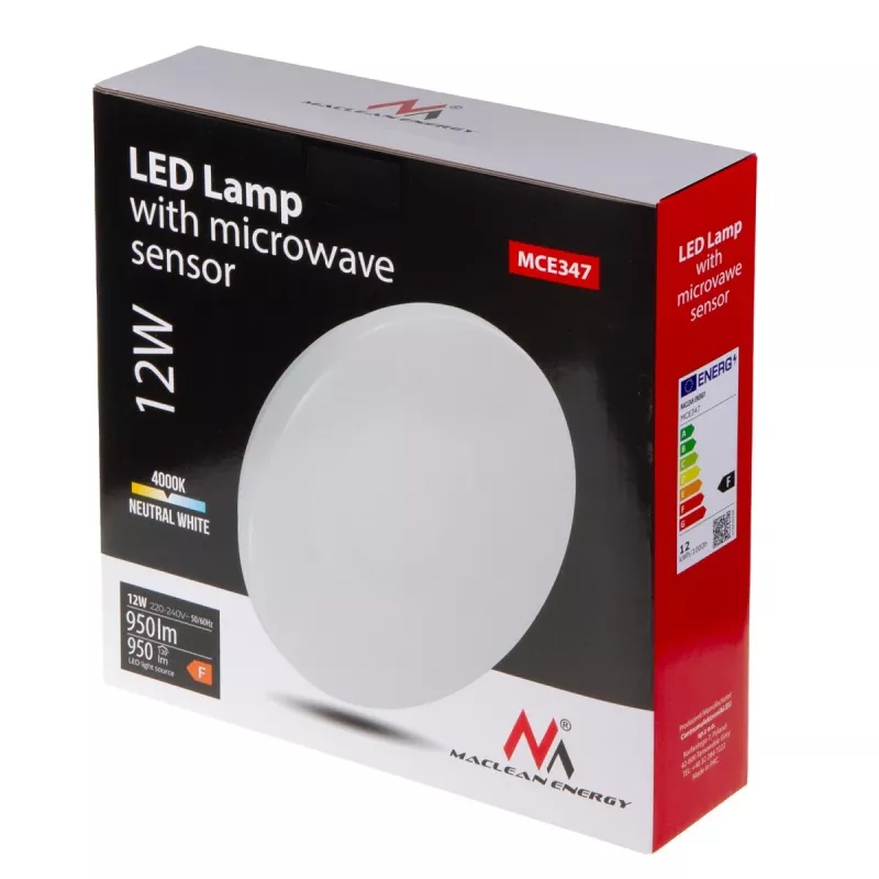 Maclean MCE347 lampa sufitowa LED z czujnikiem zmierzchu