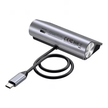 Koncentrator USB Unitek H1337AGY01 — 4-portowy (2×USB-C, 2×USB-A), do 5 Gb/s na port, aluminium, srebrny