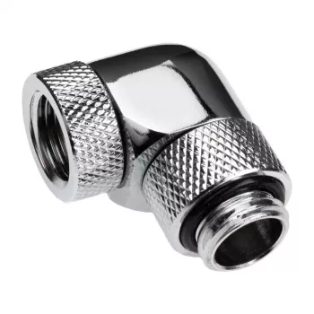 Alphacool Eiszapfen Connector Series - Gewinkelter adapter montażowy do układu chłodzenia cieczą - srebrno-niklowy