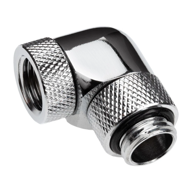 Alphacool Eiszapfen Connector Series - Gewinkelter adapter montażowy do układu chłodzenia cieczą - srebrno-niklowy