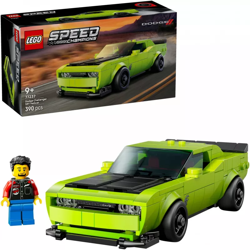 Samochodowy zestaw konstrukcyjny LEGO Speed Champions Dodge Challenger SRT Hellcat 77237 — 390 elementów, 1 minifigurka, wiek 9+