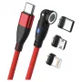 Kabel USB RealPower MagneticCharge 100 1m USB C Czerwony Szybkie Ładowanie