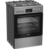 Kuchenka BEKO | FBMA61330GXDT | Typ płyty grzewczej: Gazowa | Typ piekarnika: Elektryczny | Stal nierdzewna | Szerokość 60 cm | Grillowanie | LED | Głębokość 60 cm | 72 L