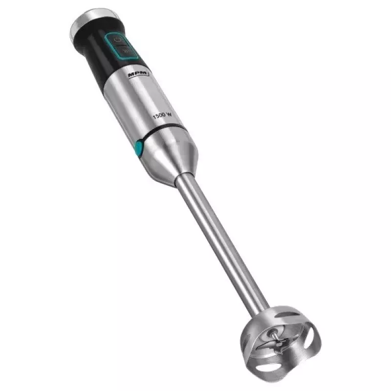 Blender ręczny MPM MBL-42M — 1500 W, obudowa ze stali nierdzewnej, regulacja prędkości, turbo, akcesoria