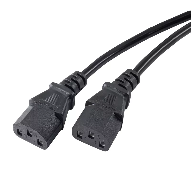 Akyga AK-PC-04A Przewód rozdzielający CEE 7/7 na 2x IEC C13, 1,8 m, czarny