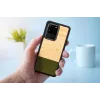 Phone case man and wood Galaxy S20 Ultra bamboo Czarny — obudowa ochronna, naturalna wkładka bambusowa