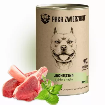 Mokra karma dla psa PAKA ZWIERZAKA Jagnięcina z Jabłkiem i Miętą, 400 g, bezzbożowa, bezglutenowa i bez soi