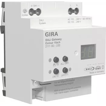 Brama sieciowa DALI Gira 211100 Colour 1f REG KNX Secure do integracji systemów KNX i DALI