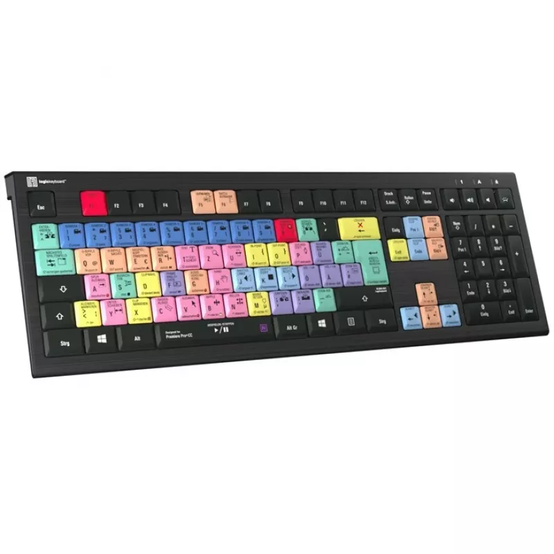 Klawiatura podświetlana Logickeyboard Adobe Premiere Pro CC ASTRA 2, układ niemiecki (LKB-PPROCC-A2PC-DE)